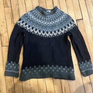 Celtic & Co Nordic Wool Sweater Womens S Blue Fair Isle Icelandic Style